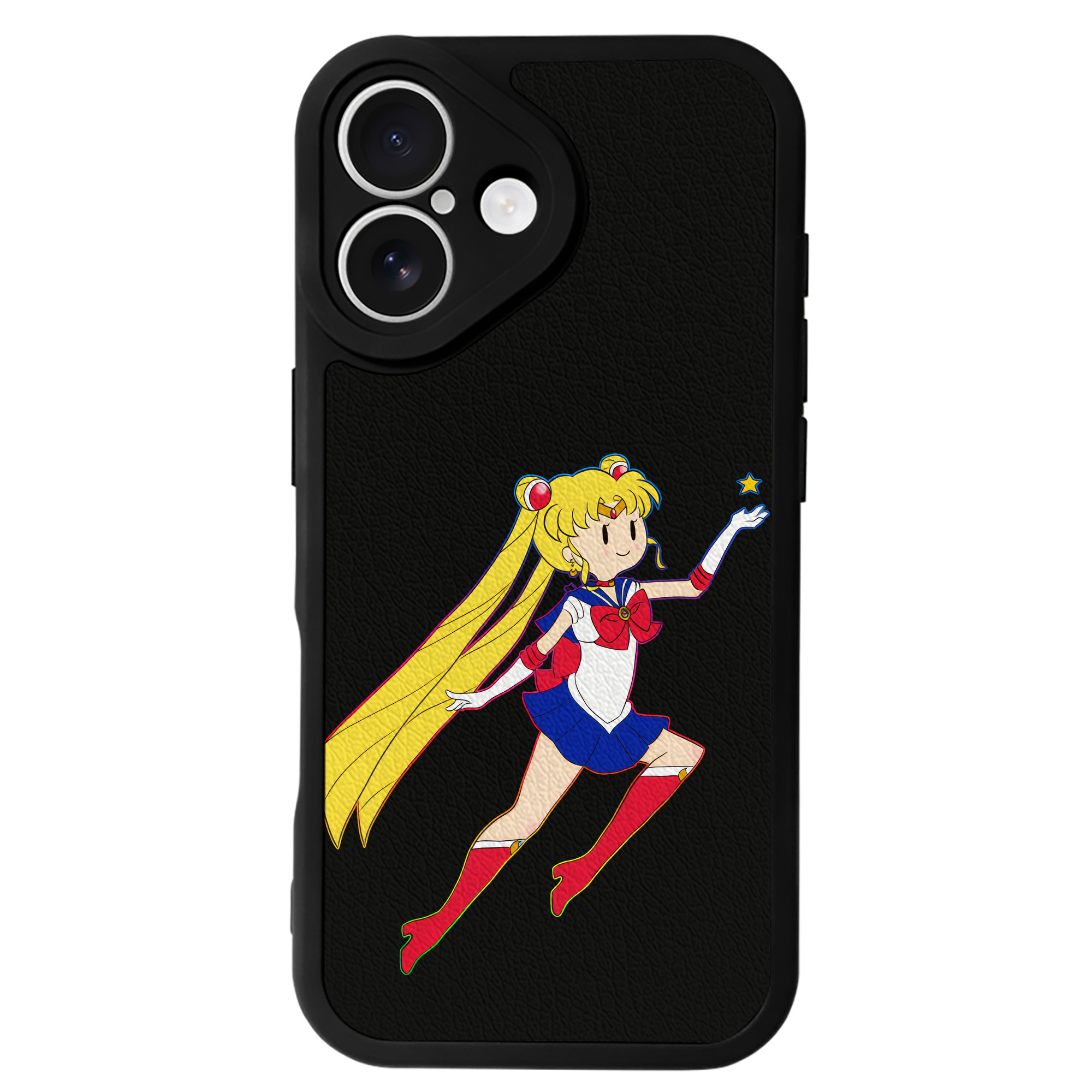 （画像用） 美少女戦士セーラームーン 月野 うさぎ つきの うさぎ Sailor Moon Tsukino Usagi 【iPhone 16シリーズ対応】シリコンスマホケース（レザー調） 材質：シリコン